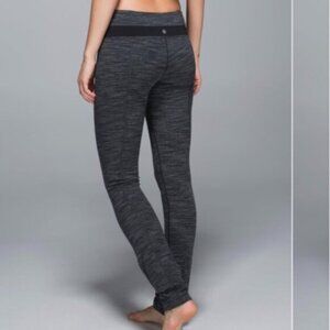 Lululemon Skinny Groove Pant Diamond Jacquard Space Dye Black Deep Coal / Black